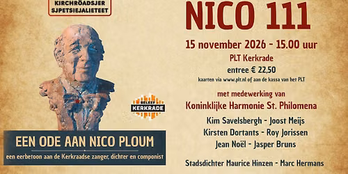 Nico 111 – een ode aan zanger, dichter en componist Nico Ploum in Kerkrade